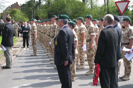 Members of 42 Commando and the Royal British Legion at Epping War Memorial